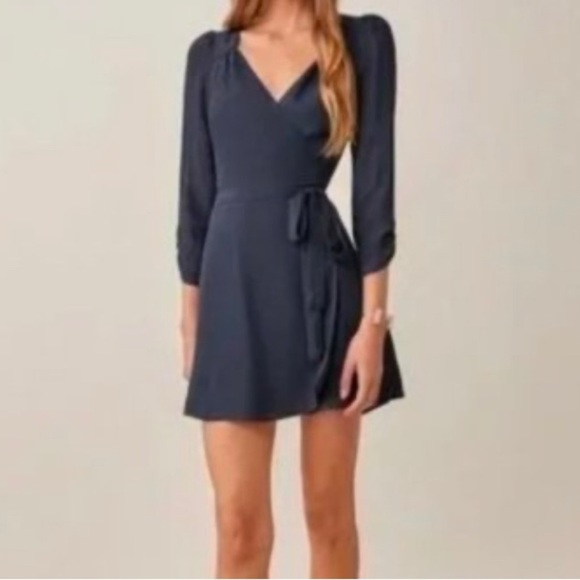 Reformation Murrieta Dress Navy Blue - Picture 1 of 7